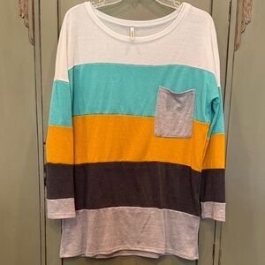 Colorful Striped Women's Tunic Top